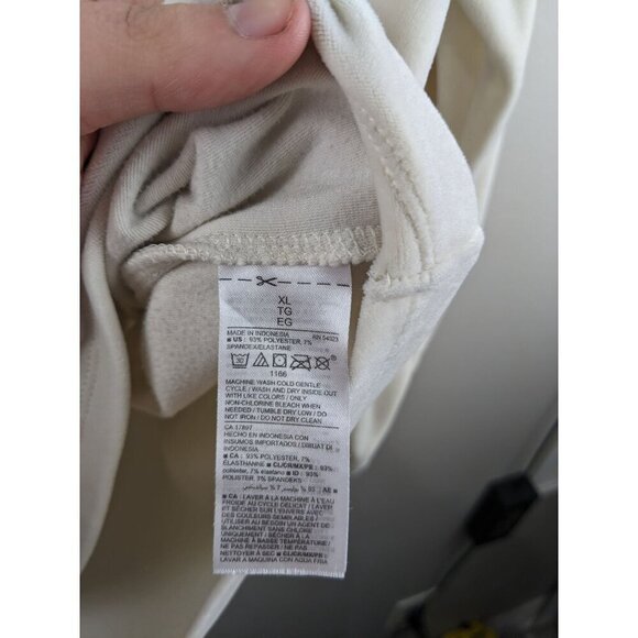 Old Navy Womens Ivory Long-Sleeve Pullover Top XL Relaxed Fit Polyester Blend - Picture 4 of 6